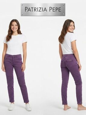 Patrizia Pepe Adjustable Waist Zipper Jogger Style Legs Pants Girls
